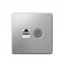 ArtGallery Алюминий Розетка двойная TV + компьютерная RJ45, кат. 5Е  GAL000389  SE