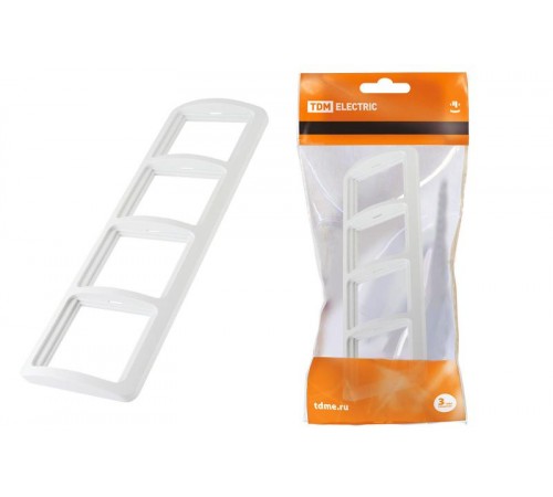 Рамка 4-ая горизонтальная белая "Валдай"   SQ1804-0021  TDM