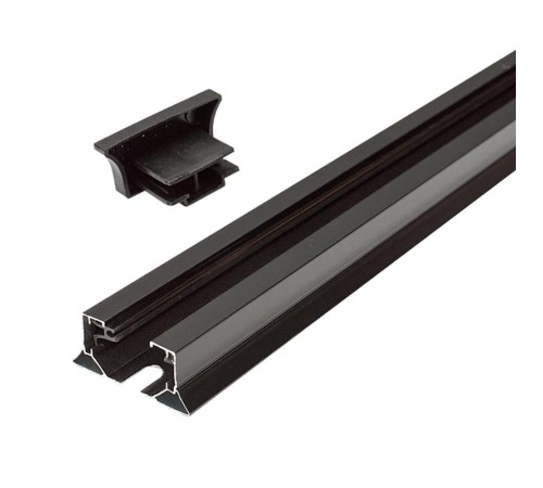 Шинопровод осветительный для трековых светильников, черный, 1м, в наборе токовод, заглушка, крепление, CAB1003  10340  Feron