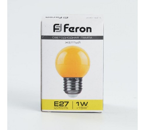 Лампа светодиодная для белт лайта LB-37 (1W) 230V E27 желтый G45  25879  FERON