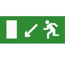 Эвакуационный знак ЭП07 Налево вниз 140x280 мм  ЭП07 140280  TechnoLux
