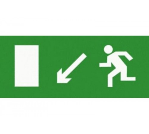 Эвакуационный знак ЭП07 Налево вниз 140x280 мм  ЭП07 140280  TechnoLux