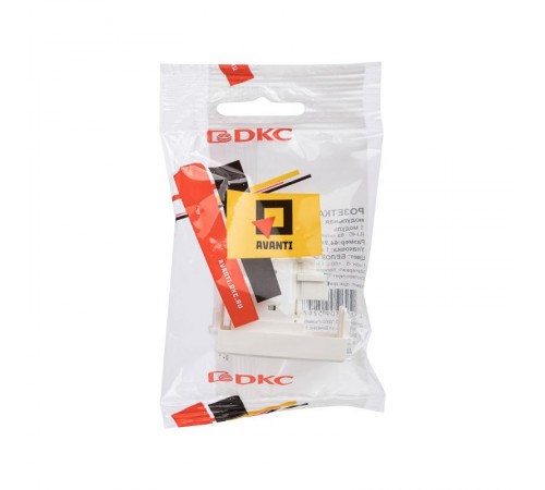 Компьютерная розетка "Белое облако" "Avanti" RJ-45 модульная, кат. 6А, 1 мод  4400371  DKC