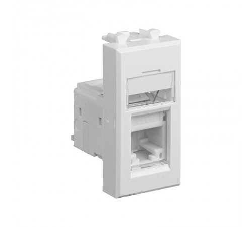 Компьютерная розетка "Белое облако" "Avanti" RJ-45 модульная, кат. 6А, 1 мод  4400371  DKC