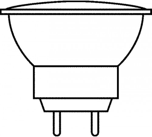 Лампа галогенная с отражателем d35мм стекло с Al покрытием GU4 36° 35Вт 12В 46892 WFL 35W 12V GU4 FS1  4050300529363  Osram