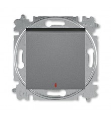 ABB Levit Сталь / дымчатый чёрный Переключатель 1-кл. с подсветкой контрольная  3559H-A25445 69W  2CHH592545A6069  ABB