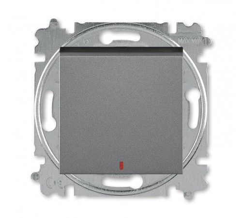 ABB Levit Сталь / дымчатый чёрный Переключатель 1-кл. с подсветкой контрольная  3559H-A25445 69W  2CHH592545A6069  ABB