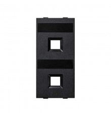 Модуль S прямой на 2 разъема RJ45 без шторок цвета графит Connect  S076B-14  Simon