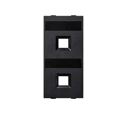 Модуль S прямой на 2 разъема RJ45 без шторок цвета графит Connect  S076B-14  Simon