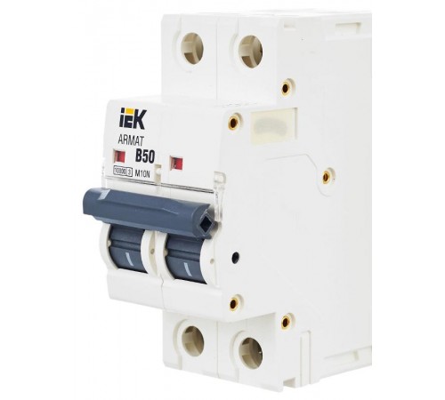 Выключатель автоматический двухполюсный M10N 2P B 50А 10кА ARMAT  AR-M10N-2-B050  IEK