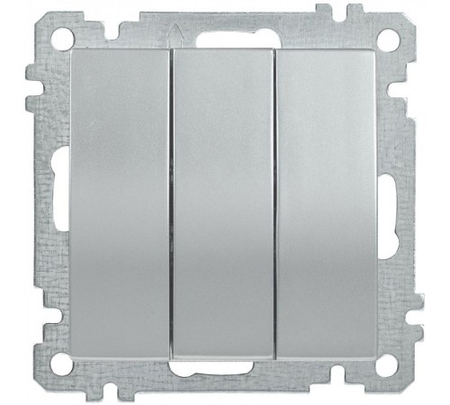 BOLERO серебрянный Выключатель 3-клавишный 10А ВС10-3-0-Б  EVB30-K23-10  IEK