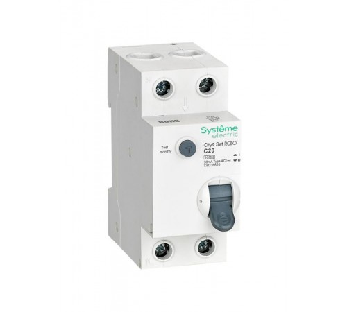 Выключатель автоматический дифференциального тока 1P+N 20A C 6kA 30мА Тип-АС City9  C9D36620 Systeme Electric