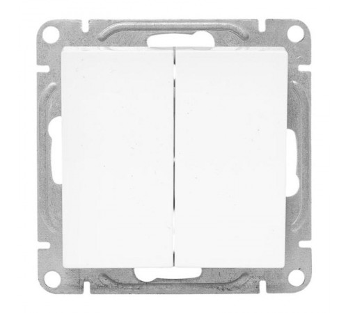 Механизм выключателя, двухклавишный, кнопочный, белый Эпика EKF  UP1-SWW-23  EKF