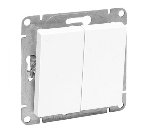 Механизм выключателя, двухклавишный, кнопочный, белый Эпика EKF  UP1-SWW-23  EKF