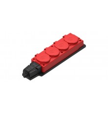 Колодка 4 гнезда 2К+З каучуковая 16А/250В IP44 Красная MultiSet  MST4124RD  SE