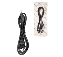 Шнур сетевой с вилкой ПВС-ВП 2x0,75мм 1,5м б/з черный  SQ1305-0081  TDM