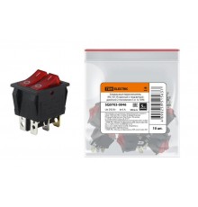 Клавишный переключатель IRS-101-R красный с подсветкой двойной 2 положения 1з+1з  SQ0703-0046  TDM