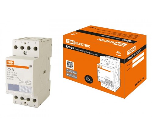 Контактор модульный КМ63/4-25 4НО   SQ0213-0012  TDM