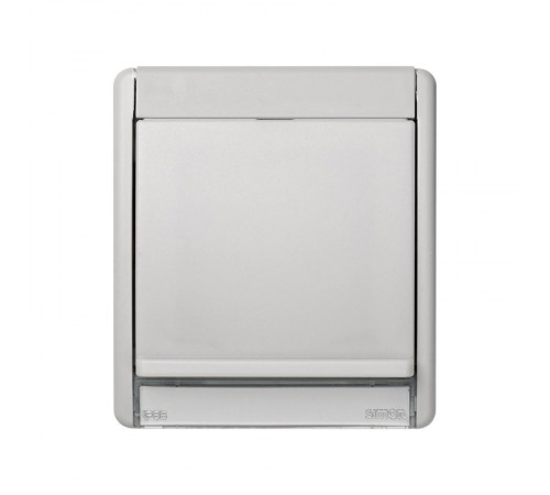 Simon 44 Aqua Рамка с прозрачным окном для установки ориентационного светильника, IP55, S44 Aqua, серый  4400036-102  Simon