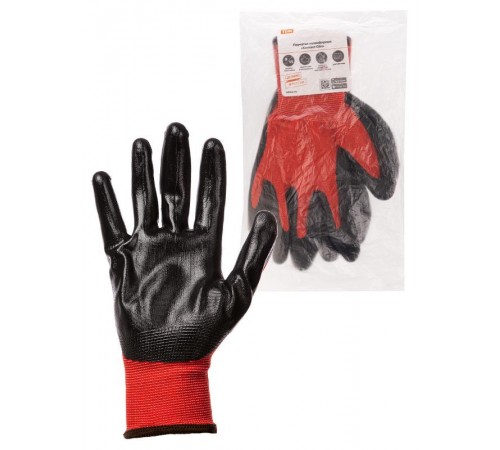 Перчатки полиэфирные "Контакт-Ойл", маслобензостойкое покрытие, 9, 15 кл., 42-44 г, 1 пара,  SQ1016-0316  TDM