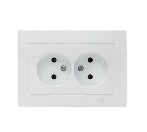 Валенсия розетка 2-местная б/з 10А белая с защ. штор. EKF PROxima   EWR10-102-10   EKF