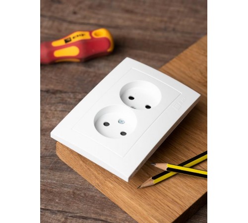 Валенсия розетка 2-местная б/з 10А белая с защ. штор. EKF PROxima   EWR10-102-10   EKF