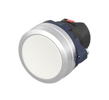 Кнопка плоская без фиксации, белая, алюминий  M22P-FMWA  DKC
