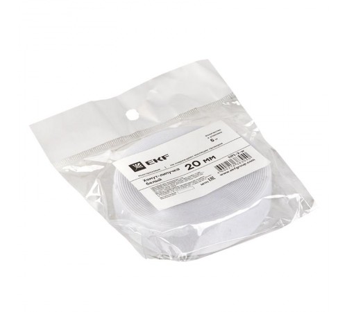 Хомут-липучка 20 мм (5м ролл) белый EKF PROxima  hlft-2-w  EKF