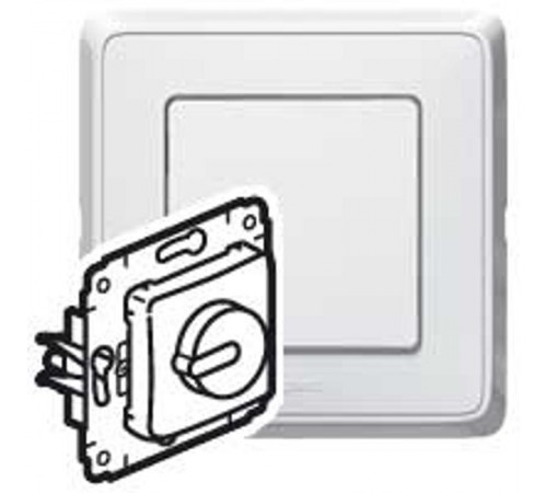 Cariva Белый Светорегулятор поворотный 300W для л/н (вкл поворотом)  773617  Legrand