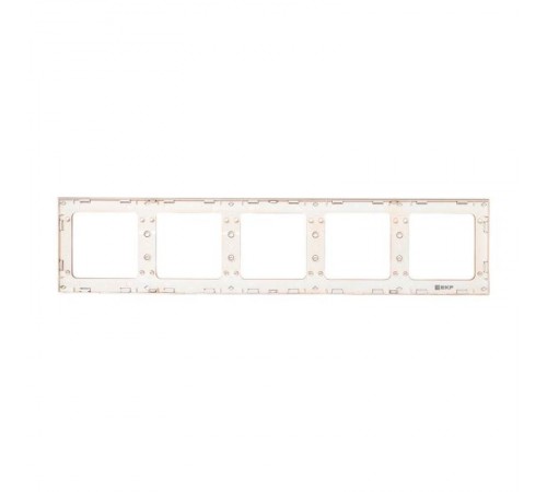 Стокгольм Рамка 5-местная белая с линией цвета шампань  EAM-G-306-20  EKF