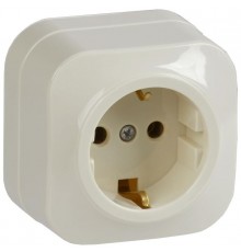 РС20-3-ХК Розет. 1-ая с з/к о/у 16А GLORY кремовый  ERH11-K33-16  IEK