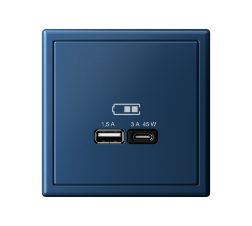 ArtGallery Аквамарин Розетка USB A + тип-C 45Вт высокоскор.заряд. QC, PD, механизм  GAL001129  SE