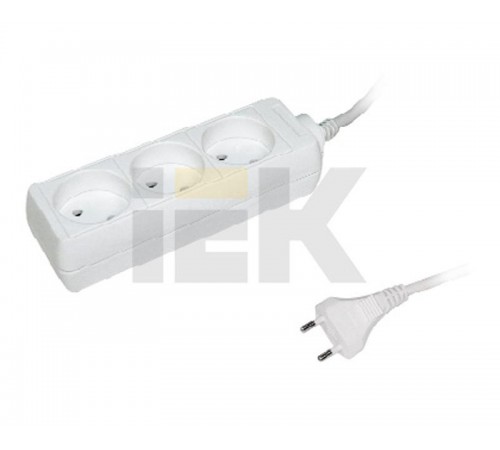 Удлинитель  У3  3 места 2Р/5метров 2х0.75мм2  10А/250В     WYP10-06-03-05-N  IEK