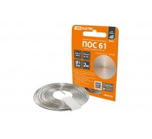 Припой ПОС 61, трубка с канифолью, ГОСТ 21931-76, 1 мм, 2 м, спираль, серия "Алмаз"  SQ1025-0301  TDM