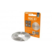 Припой ПОС 61, трубка с канифолью, ГОСТ 21931-76, 1 мм, 2 м, спираль, серия "Алмаз"  SQ1025-0301  TDM