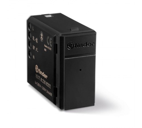 Электронный диммер; 200Вт; питание 230В АC; монтаж в коробки; BLE - Yesly; цвет черный; упаковка 1шт.  15718230B202PAS  Finder