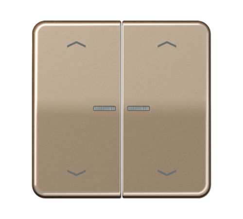 Клавиша для KNX кнопки, 2 группы с окошком и символами "стрелки"; металл; золотая бронза  CD102KO5PGB  Jung