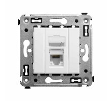 Компьютерная розетка RJ-45 в стену, кат.6А одинарная, "Avanti", "Белое облако"  4400373  DKC