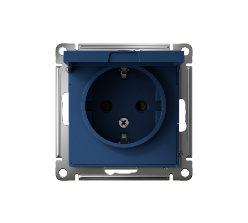 AtlasDesign Аквамарин Розетка с заземлением со шторками с крышкой, 16А, IP20, механизм  ATN001146  SE