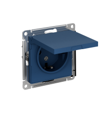 AtlasDesign Аквамарин Розетка с заземлением со шторками с крышкой, 16А, IP20, механизм  ATN001146  SE