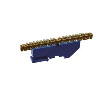 Шина "N" нулевая 6х9мм 20/1 (20 групп/крепеж по центру) с изолятором на DIN-рейку (20 шт/уп)  PR08.28958  Промрукав