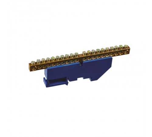 Шина "N" нулевая 8х12мм 20/1 (20 групп/крепеж по центру) с изолятором на DIN-рейку (20 шт/уп)  PR08.28969  Промрукав