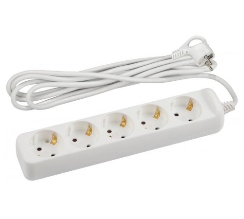 Удлинитель электрический U-5e-5m-3x1,5 с заземлением 5 розеток 5м ПВС 3x1,5мм2 16А  Б0044039  ЭРА