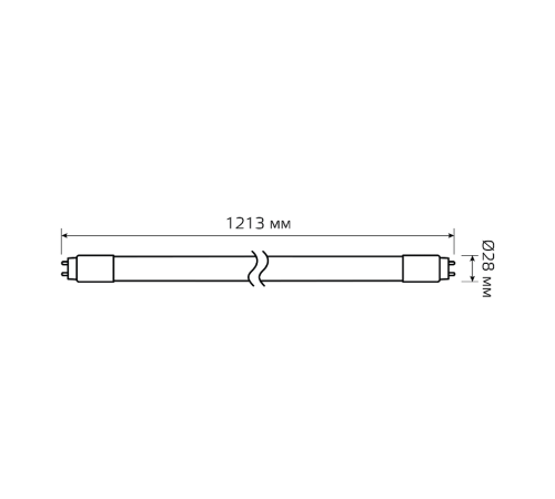 Лампа светодиодная Elementary T8 24W 2000lm 6500K G13 1200mm стекло LED 1/20  93034  Gauss