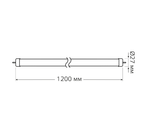 Лампа светодиодная Elementary T8 24W 2000lm 6500K G13 1200mm стекло LED 1/20  93034  Gauss