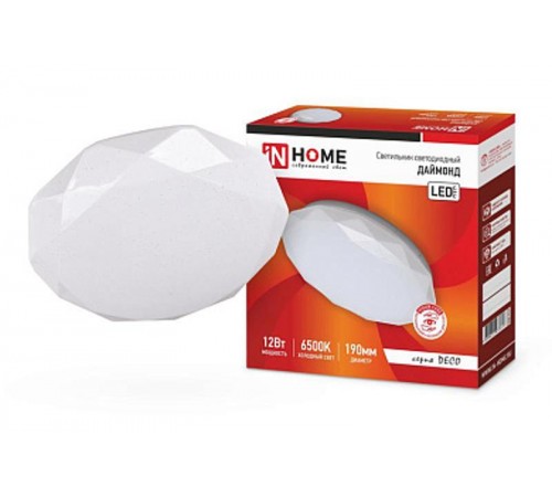 Светильник светодиодный серии DECO 12Вт 230В 6500К 780лм 190х55мм ДАЙМОНД  4690612033617  IN HOME