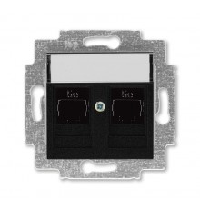 ABB Levit Антрацит Розетка комп. 2-ая 2хRJ45 категория 5e  5014H-A51018 63W  2CHH295118A6063  ABB