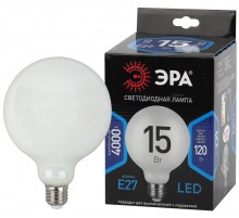 Лампа светодиодная F-LED G125-15w-840-E27 OPAL (филамент, шар опал, 15Вт, нетр, E27)  Б0047039  ЭРА