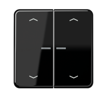 Клавиша для KNX кнопки, 2 группы с окошком и символами "стрелки"; дюропласт; черный  CD102KO5PSW  Jung