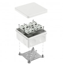 Коробка огнестойкая разветвительная для о/п двухкомпонентная 60-0300-FR6.0-4-8-Р Е15-Е60 RAL9003 100х100х50 (14 шт/уп)  60-0300-9003-FR6.0-4-8-Р  Пр